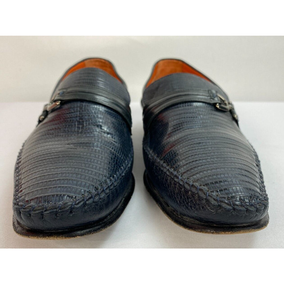 Mezlan Men\'s Genuine Lizard Navy Blue Loafer Size 8M main image 9